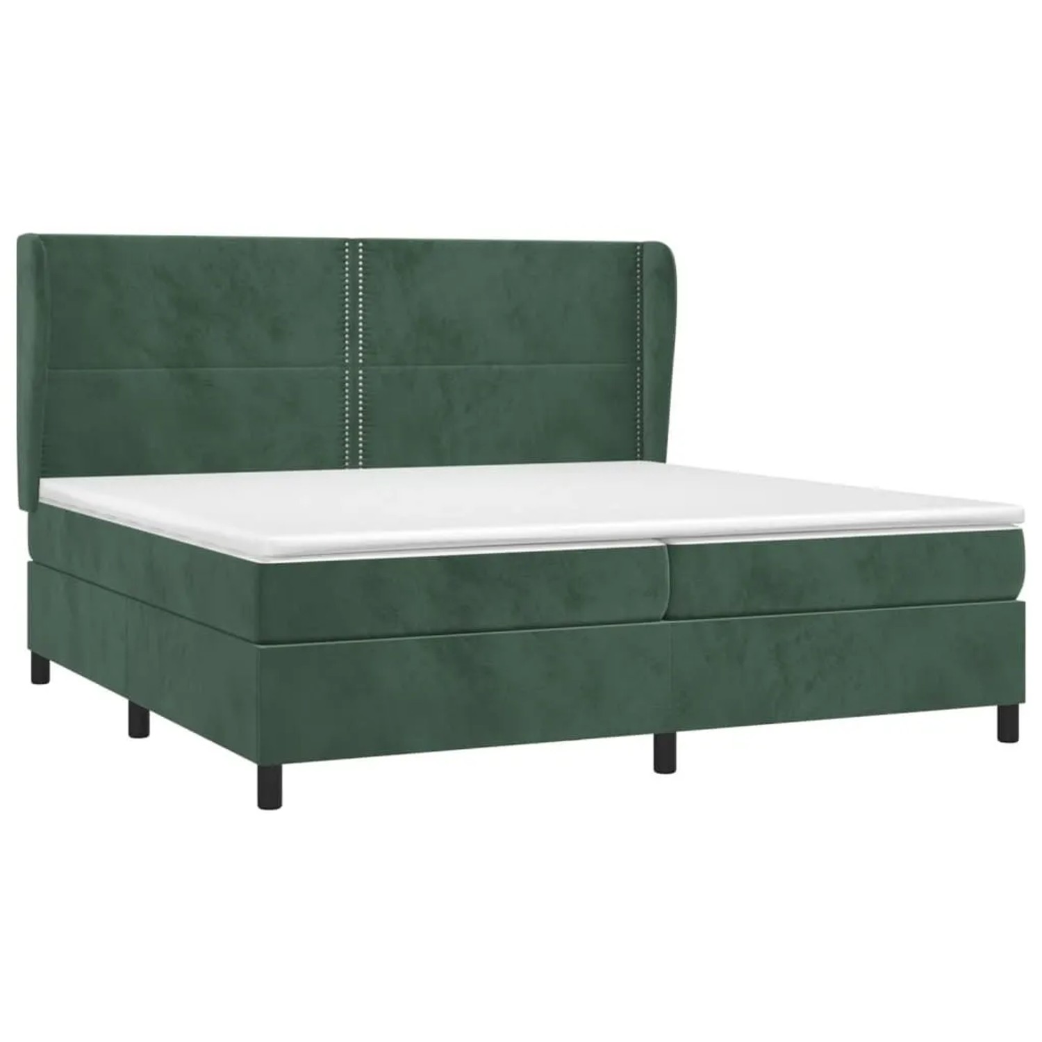 vidaXL Boxspringbett mit Matratze Dunkelgrün 200x200 cm Samt 3129174 günstig online kaufen