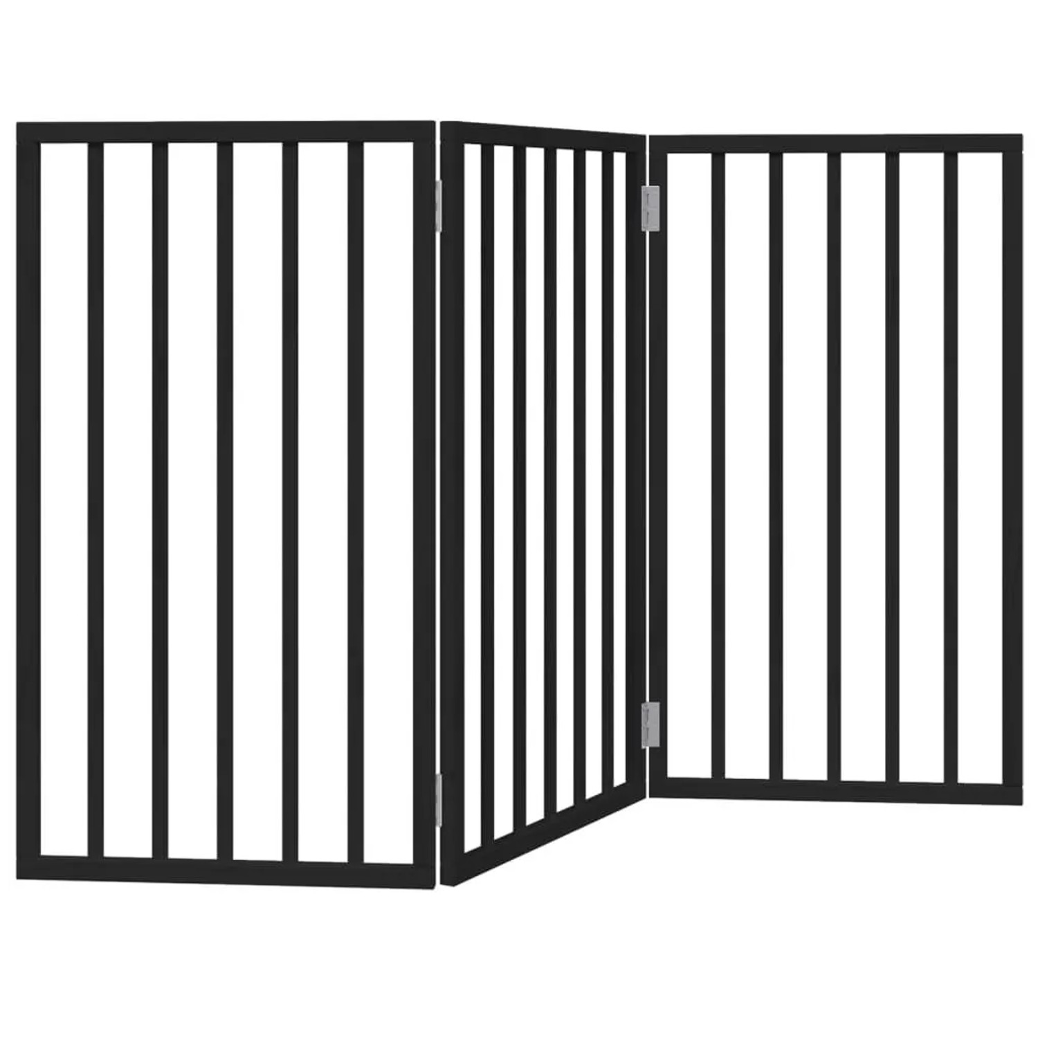 vidaXL 3 Tlg Hundetor Faltbar Schwarz 150 cm Pappelholz 352190