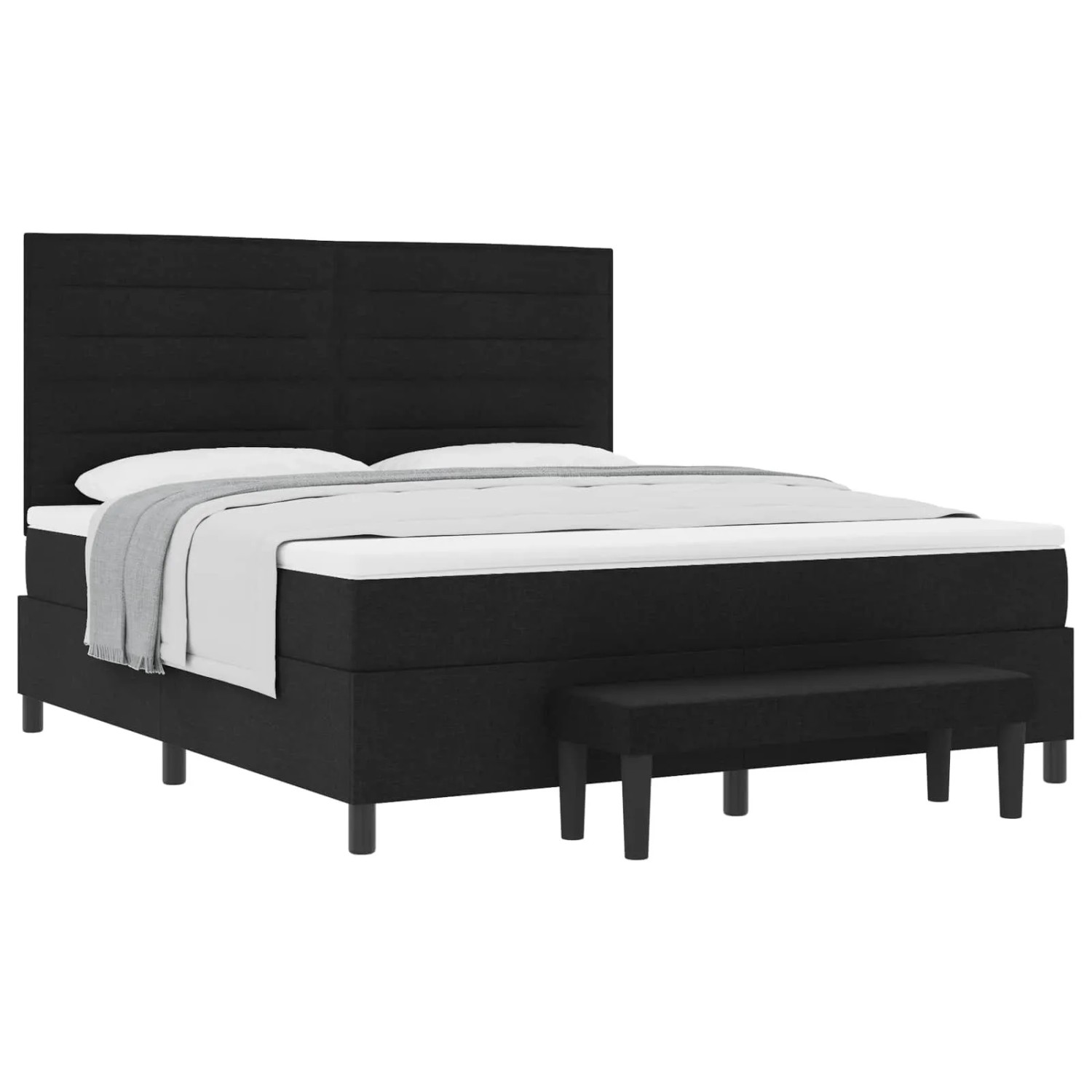 Thumbnail - vidaXL Boxspringbett mit Matratze Schwarz 180 x 200 cm Stoff 3344011