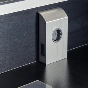 SOTECH Unterbau Anbausteckdose Edelstahloptik Gebürstet mit Schuko 2x Euro und 2x USB