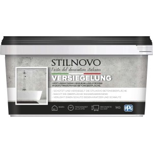 Stilnovo Beton Versiegelung, 1 Liter Gebinde. Schutz für Betonoberflächen im Innenbereich.