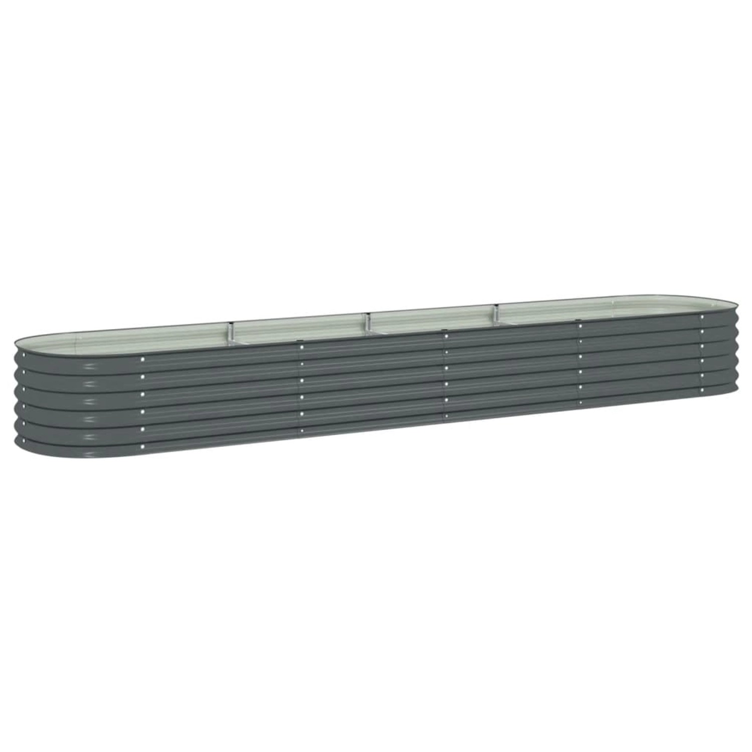 furnicato Garten-Hochbeet 400 x 80 x 44 cm Verzinkter Stahl Grau