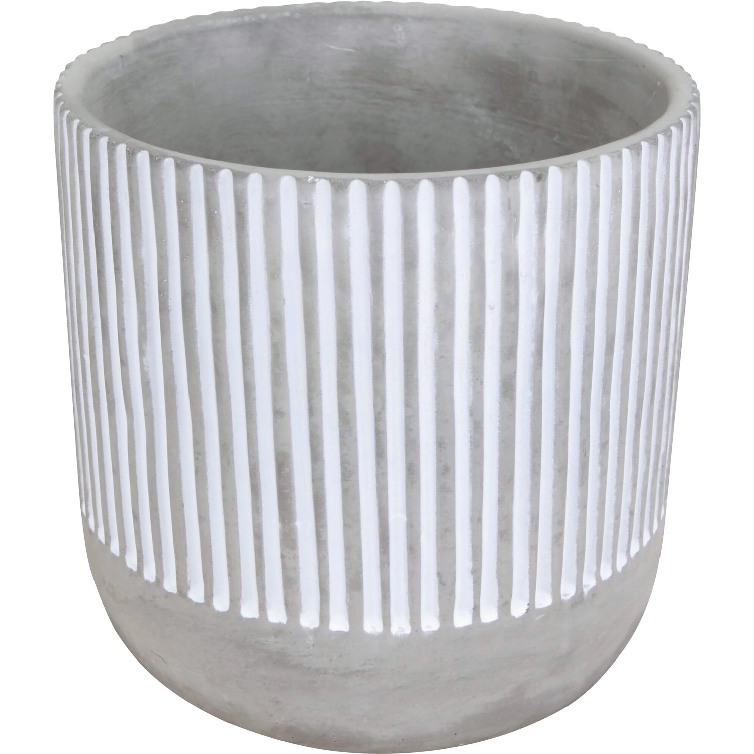 Pflanztopf Beton Ø 20 cm x 18 cm Grau-Weiß günstig online kaufen