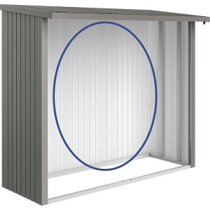 Biohort Rückwand für WoodStock 230 Kaminholzregal, Quarzgrau-Metallic, Stahlblech.