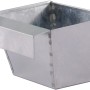 Silberner Zink-Blumenkasten (15x10,5x9 cm) zum Einhängen in Paletten für den Palettenbau.