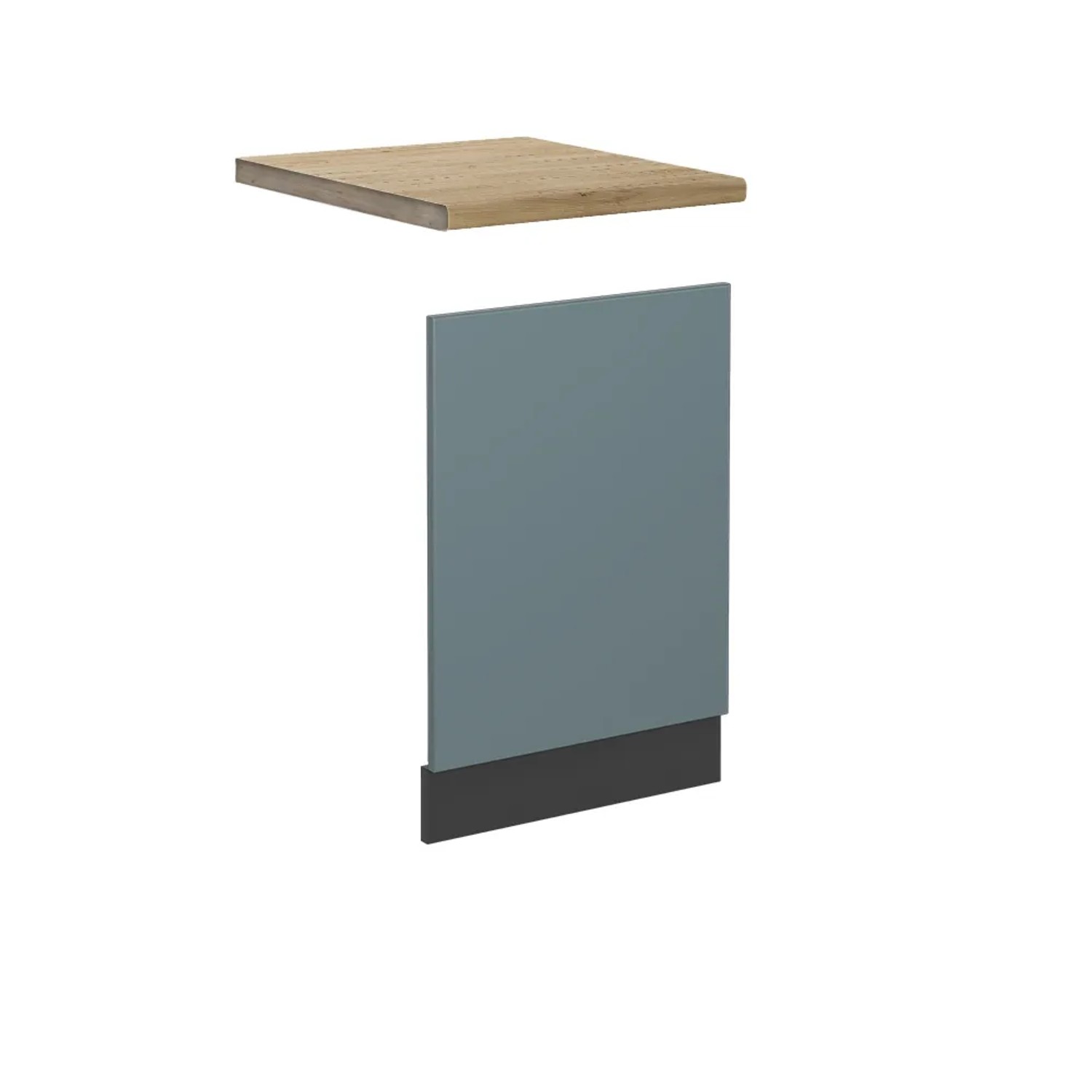 Vicco Frontblende R-Line Geschirrspüler Fronttür Blau-Grau/Anthrazit 45 cm AP Eiche