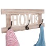MCW Wandgarderobe C60 im Shabby-Look, naturbraun, mit 3 Doppelhaken und HOME Schriftzug.