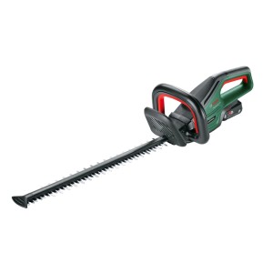 Bosch Akku-Heckenschere UniversalHedgeCut 18-55, grün-schwarz, mit langem Messer und 18V Akku für präzises Schneiden.