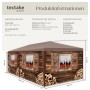 Tectake Pavillon Almchalet In 2 Größen Im Steckystem Abnehmbare Seitenteile 600 x 300 x 250 cm Braun_6