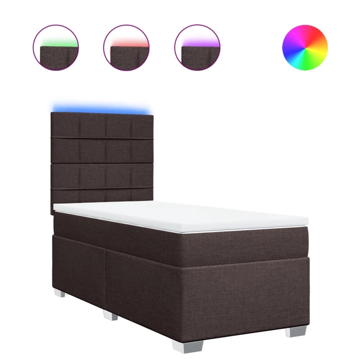 vidaXL Boxspringbett mit Matratze Dunkelbraun 90x200 cm Stoff 3292674 günstig online kaufen