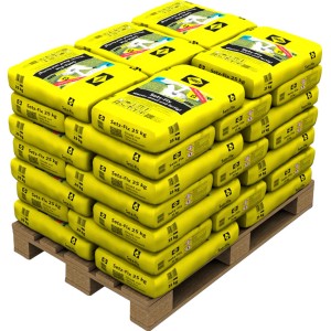 Palette Sakret Reparaturmörtel Grau, 42 Säcke à 25 kg Trockenmörtel.