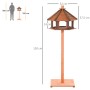 PawHut Vogelhaus Vogelständer Spielstand mit Wasserfestem Dach Natur Ø52 x130Hcm_4