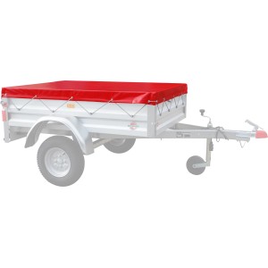 Stema Flachplane, rot, 154x108 cm, für Autoanhänger. Schützt die Ladung vor Witterung.