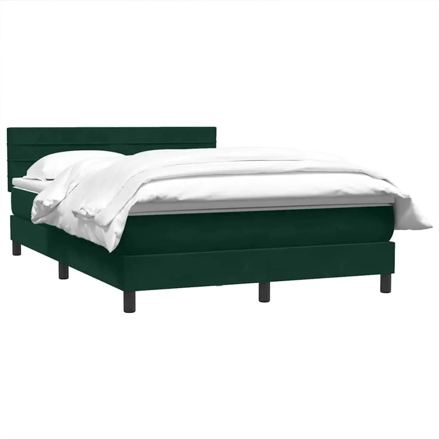 vidaXL Boxspringbett mit Matratze Dunkelgrün 160x210 cm Samt 3316314 günstig online kaufen