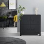 Anthrazitfarbener ML-Design Aktenschrank aus Stahl, 75x40x80,5 cm, mit 4 Türen und Lüftungsschlitzen.