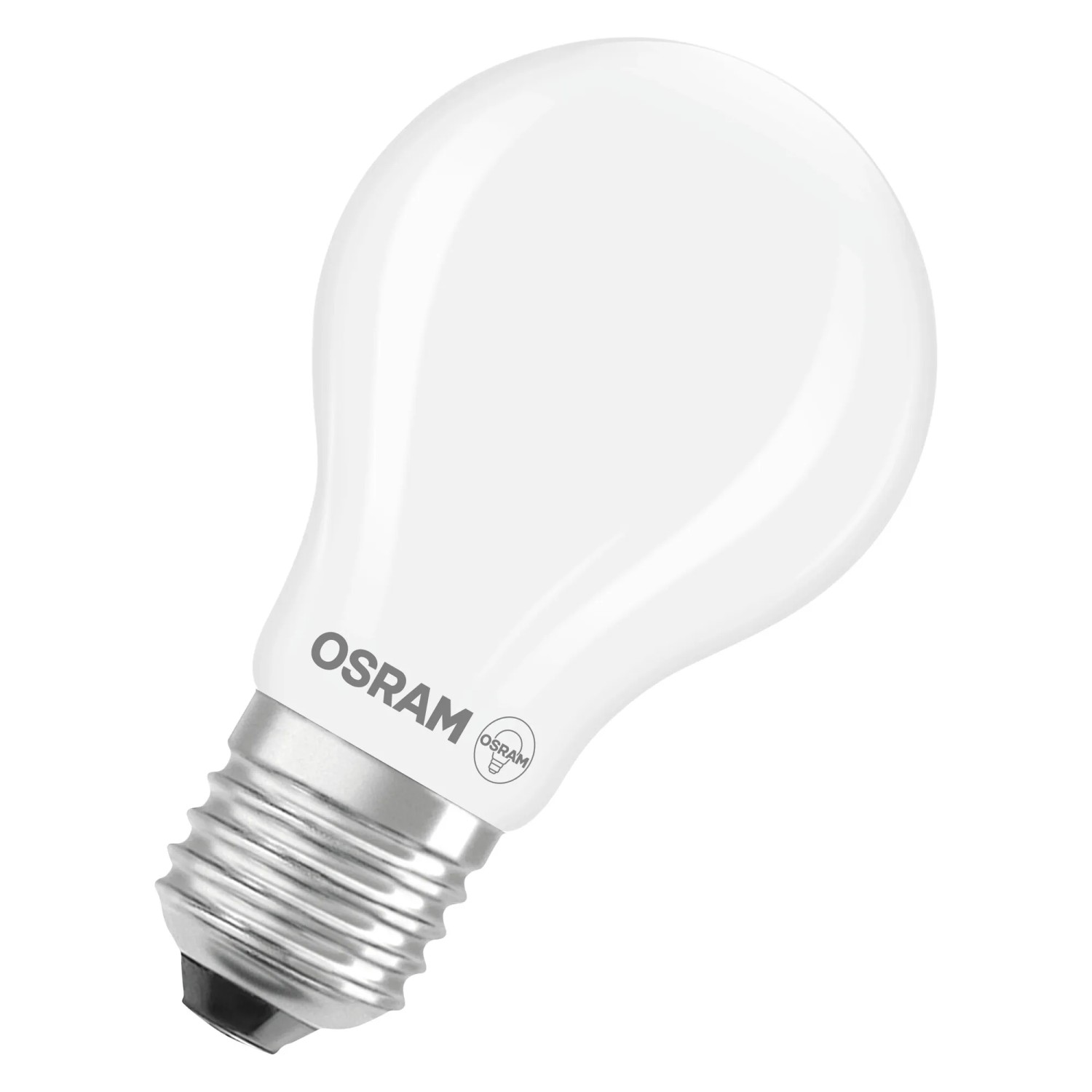 Matte Osram LED Lampe E27 in Glühlampenform A100, 7.2W, 2700K. Warmweißes Licht.