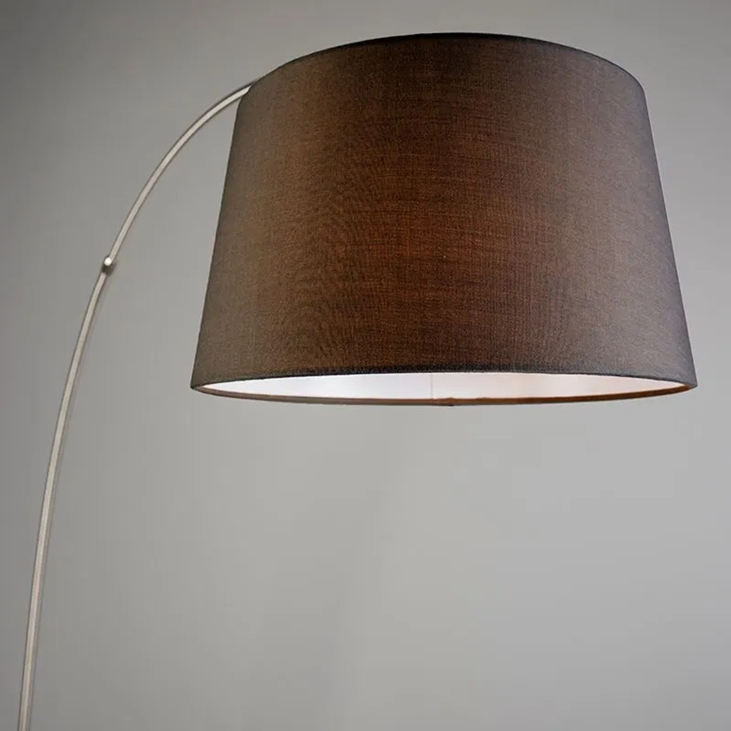 QAZQA Moderne Bogenlampe aus Stahl mit Schwarzem Stoffschirm Arc Basic_9