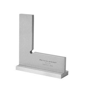 STAHLWERK Anschlagwinkel 90° aus Edelstahl, 50x40mm, DIN 875/1, für präzise Winkelprüfung.