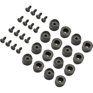 Fußkappen und Schrauben Set für Willmar Lounge-Set, 16 Stück, schwarz, zum Schutz von Möbeln und Boden.