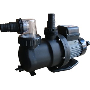 Steinbach Pool-Filterpumpe SPS 100-1 für Pools bis 40.000 l, schwarzes Gehäuse.