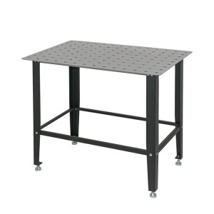 TRUTZHOLM Schweißtisch mit Lochplatte aus Stahl, 91,5x61x80 cm, Tragkraft 200 kg, mattschwarz.