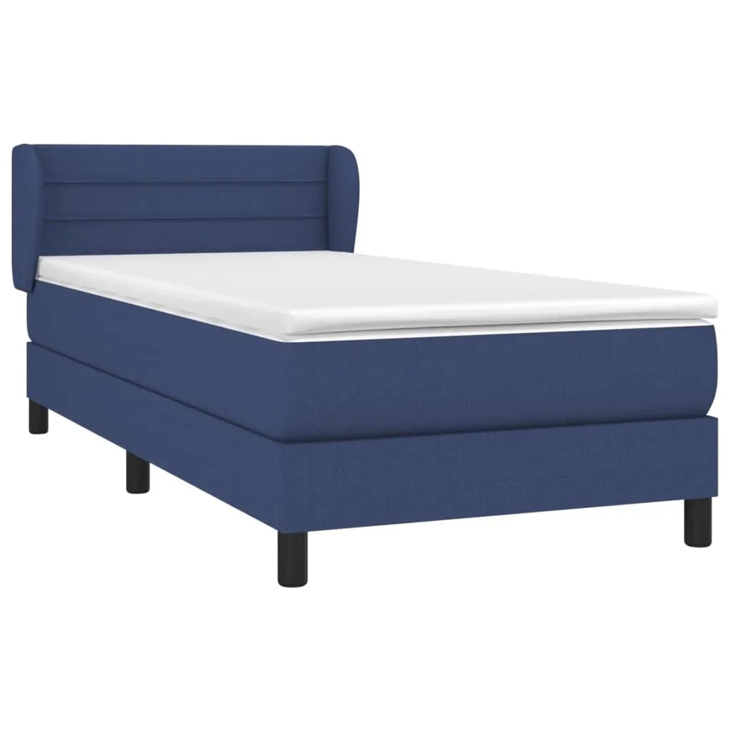 vidaXL Boxspringbett mit Matratze Blau 100x200 cm Stoff 3126307 günstig online kaufen