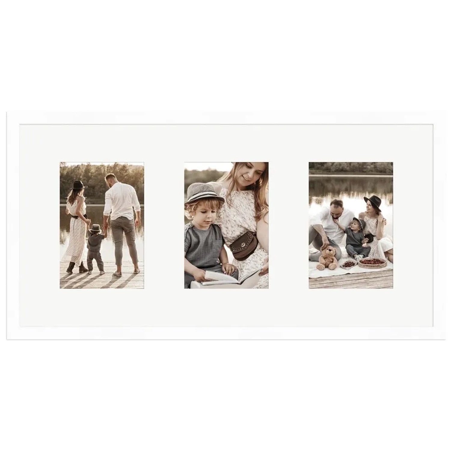 WANDStyle Galerierahmen G950 in Weiß 25 x 50 cm für 3 Bilder im Format 10 x 15 cm
