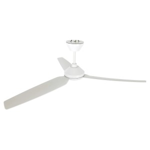 Weißer Lucci Air Polis Deckenventilator für Außenbereiche mit Fernbedienung.