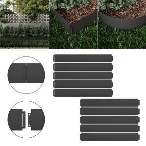 OK-Living Rasenkante, anthrazit, 10 m Set. Beetumrandung aus Metall, einfache Montage.