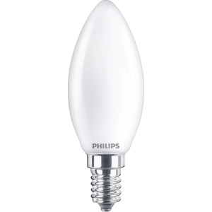Philips LED-Leuchtmittel E14 in Kerzenform, 4,3W, 470lm, warmweißes Licht.