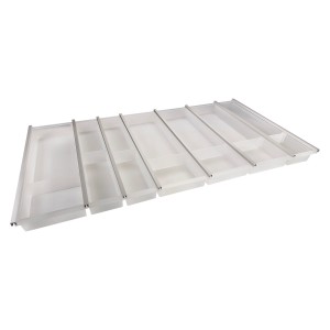 SOTECH Cuisio Besteckeinsatz 1000 mm Höhe 55 mm Transluzent Weiß mit Messerblock