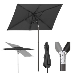 Sekey Sonnenschirm 180 x 125 cm Balkonschirm Rechteckig Terasseschirm mit Schutzhülle