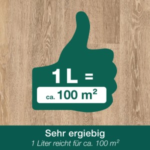 Ergiebigkeit: 1 Liter Bona Parkettwachs für ca. 100 m² Parkettboden.