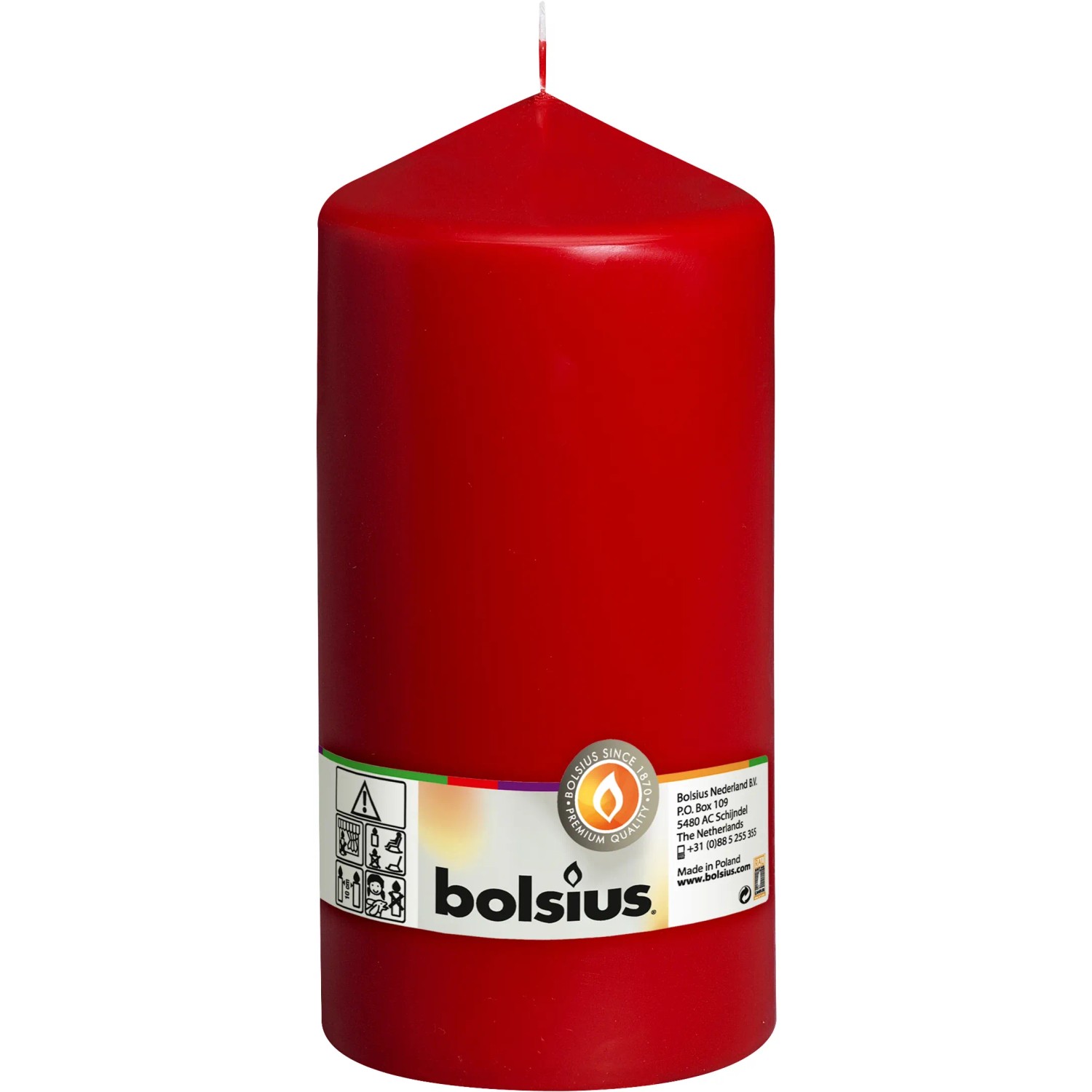 Bolsius Stumpenkerze 200/98 mm Rot