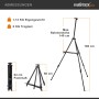 Walimex Pro Aluminium Feldstaffelei, 180 cm hoch, für Leinwände bis 140 cm. 1,12 kg Eigengewicht, 6 kg Traglast. Packmaß 64 cm.