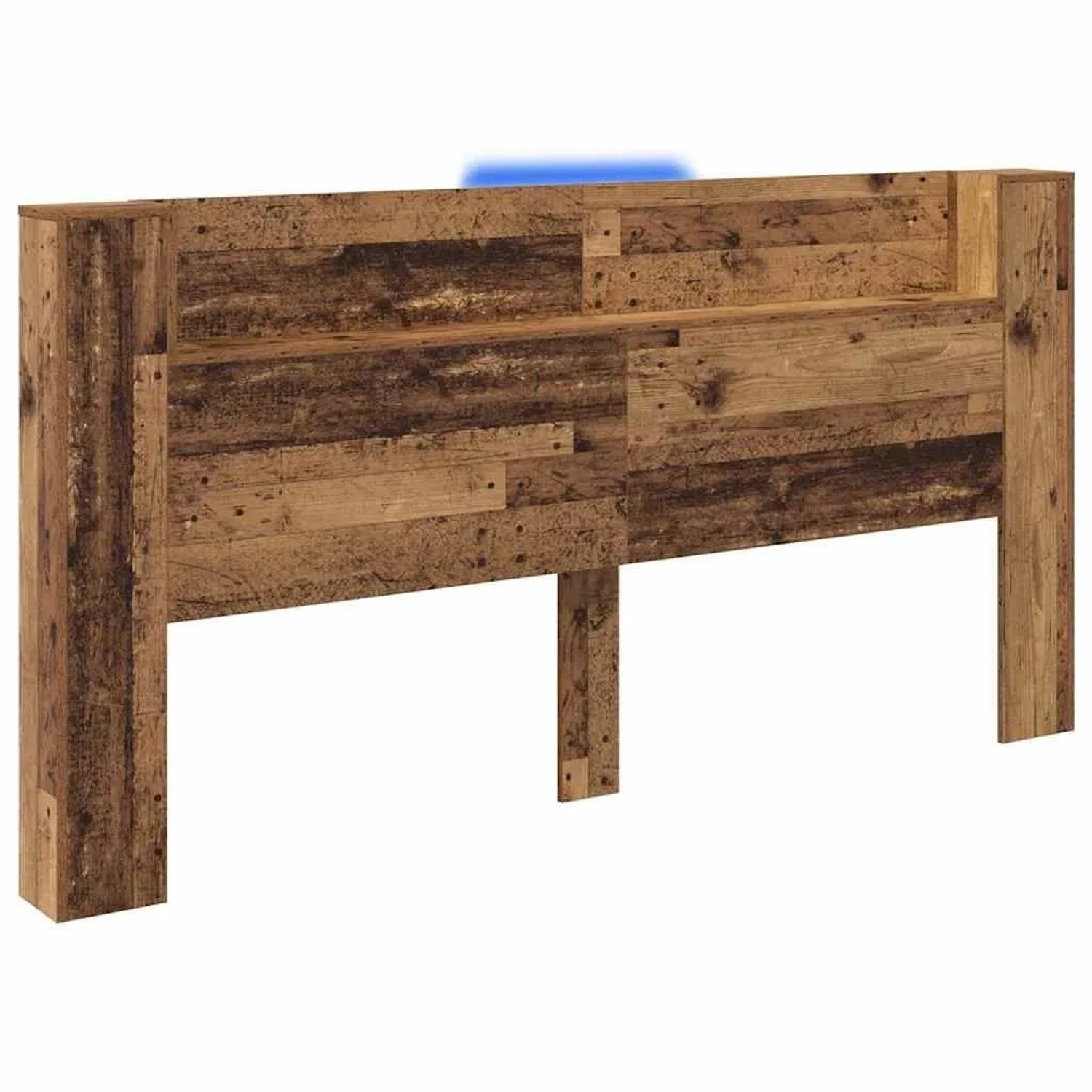 vidaXL Kopfteil mit Regal Altholz 200 x 15 x 103,5 cm Holzwerkstoff 3418702