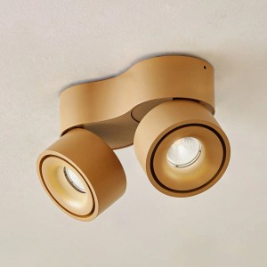 Arcchio LED Deckenlampe Rotari 10039710 Modern in Braun aus Aluminium 2-flammig Flurleuchte