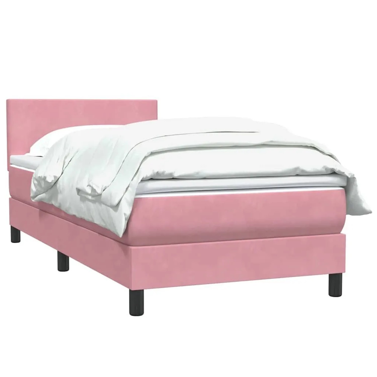 vidaXL Boxspringbett mit Matratze Rosa 90x220 cm Samt 3316052 günstig online kaufen