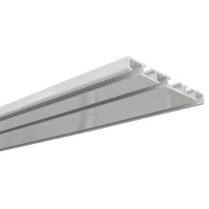 Weiße Gardinia Aluminium Vorhangschiene, 3-läufig, 200 cm lang, für Gardinen und Vorhänge.