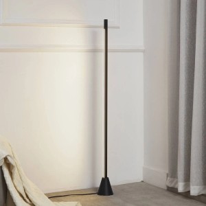 Lucande LED Stehlampe Linija 10030785 Dimmbar Modern in Schwarz aus Aluminium 1-flammig Wohnzimmerleuchte