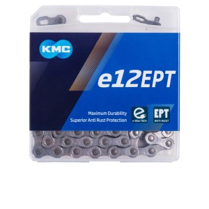 KMC 12-fach E12 Fahrradkette, silberfarben, 130 Glieder, speziell für E-Bikes.