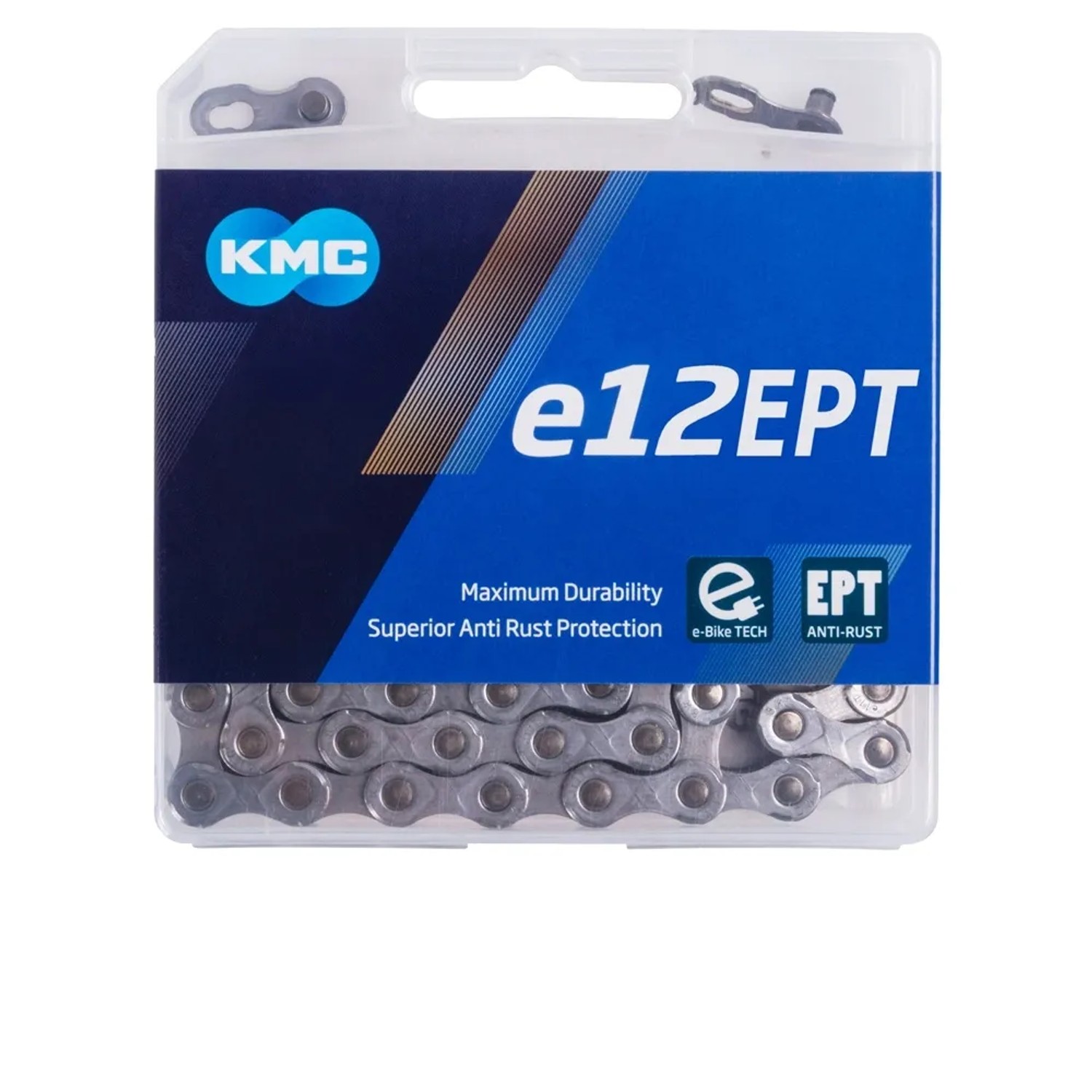 KMC 12-fach E12 Fahrradkette, silberfarben, 130 Glieder, speziell für E-Bikes.