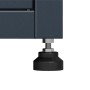 Höhenverstellbarer Fuß des anthrazitfarbenen Westmann Metall-Hochbeets Plexa Plus für stabilen Stand.