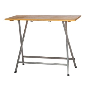 Fun Star Stehtisch aus Kiefernholz, beige, mit Stahlgestell. Ideal für Garten und Terrasse.