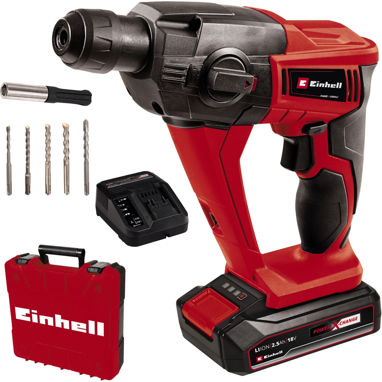 Einhell 18 V Akku-Bohrhammer Power X-Change TE-HD 18 Li inkl. 2,5 Ah Akku