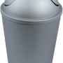 MSV Kosmetikeimer Silber mit Schwingdeckel aus Kunststoff, ideal für Badabfälle.