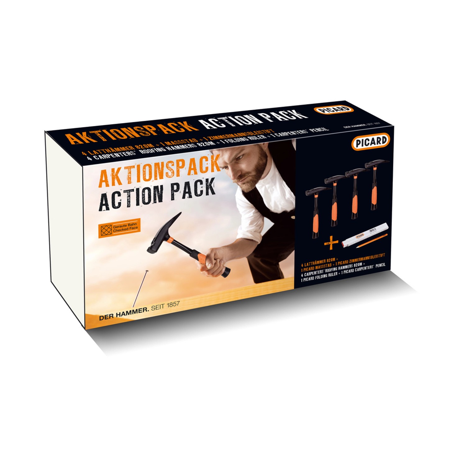 Picard Aktionspack 4 x Latthammer 820M Glatt + 1x Zollstock und 1 x Zimmerm günstig online kaufen