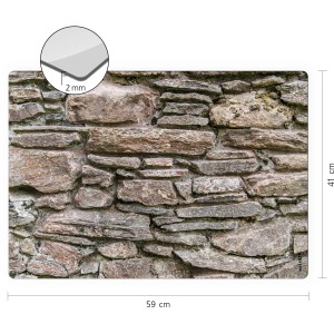 Myspotti Mini-Spritzschutzplatte Steinwand, 59x41cm, für die Küche.