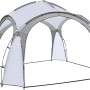 Hellgraues Eventzelt Eldora 3,5x3,5m, Pavillon mit UV-Schutz und Mesh-Seitenwänden.