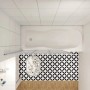 AICA Badewannen Faltwand, 130x140cm, 3-teilig, Elektrophorese Weiß, Linksmontage.